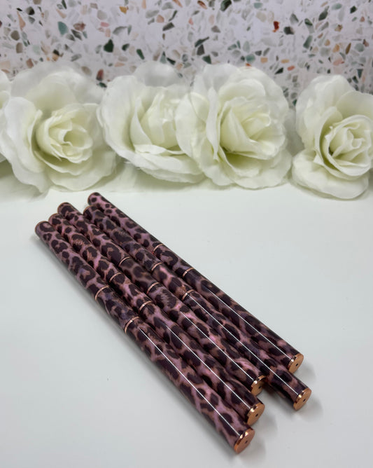 Leopard print liner brush set